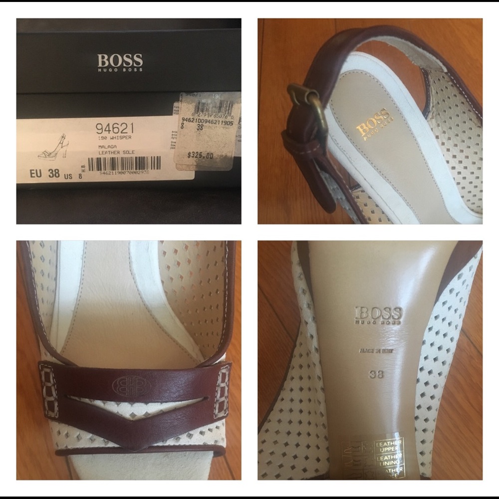 🌸BOSS By Hugo Boss Leather Heels Sz8 - Picture 7 of 7